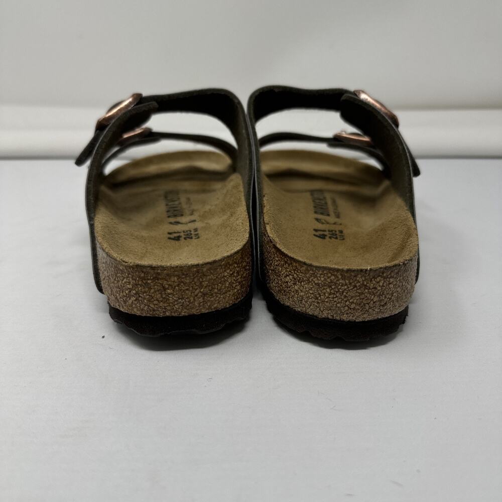Birkenstock Arizona Slippers Birko Flor Nubuck Stone Size 41 - Picture 3 of 11